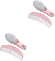 SHOWERORO 2 Sets Newborn Hair Brush Comb Set Grooming Kit for Infants Newborn Static-Free Smooth Massage Comb Hair Brush