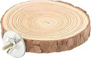 Log Wood Round Platform Perch for Bird, Round Wooden Stand Platform Bird Toy, Chew-Safe, Smooth, Easy to Clean, Corner Space Saving, Easy Installation, with Accessories and Odor Control (5-6)