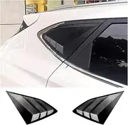 Quarter Side Window Louver Compatible for Hyundai Tucson 2015-2020 Scoop Cover Vent Carbon Surface Spoiler Decorative Accessories(Balck b)
