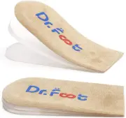 Adjustable Heel Lift Inserts for Pain Relief & Height Increase (Beige, 3 Layers)
