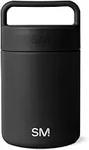 Simple Modern 12oz Provision Food Jar with Handle Lid - Vacuum Insulated 18/8 Stainless Steel Leak Proof Kid's Food Storage Container Flask -Midnight Black
