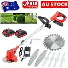 Cordless Grass Trimmer Lawn Garden Tool Electric Whipper Snipper + 2 Battery Set
