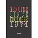 GENUINE SINCE DECEMBER 1974: NOTEBOOK