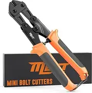 Mutt Tools 8" Mini Bolt Cutters – Heavy Duty CrMo Wire and Fence Cutter for Chain Link, Screws, Barbed Wire and Hooks – Compact Hook Cutter for Pros and DIY