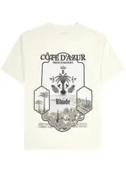 Rhude Azur Mirror Printed Cotton T-shirt - Cream L