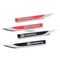 在飛比找蝦皮購物優惠-NISSAN 汽車側面標誌貼花貼紙刀片葉子擋泥板標籤三維金屬