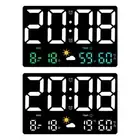 Large Digital Wall Desk Clock Date Week Display Induction Humidity Temperature