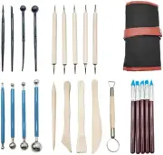 Professional 24-Piece Polymer Clay Tools Kit - Sculpting, Modeling, and Carvi...