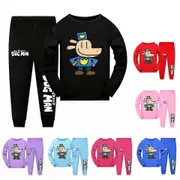 Kids Dog Man World Book Day Long Sleeves Top+Pants Sleepwear Nightwear PJ'S Sets Blue 9-10Years