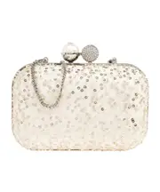 Jimmy Choo Cloud Sequin Embellished Clutch Bag One size White