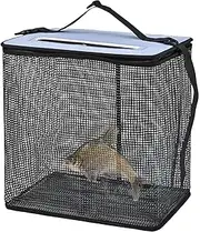 Fish Basket - Portable Floating Fish Basket - Mesh Net Compact Holder for Crabbing Kayak Boat Camping Outdoor Activities