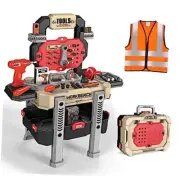 Kids Tool Bench with Realistic Tools and Electric Drill, 79 Pcs Yellow