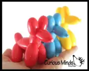 3 Mini Balloon Dog Crunchy Sand Filled Stress Ball - Cute Squishy Sensory Fidget