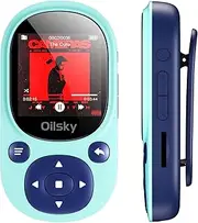 64GB MP3 Player with Bluetooth, Oilsky Clip-on Mp3 Player for Sports, Kids Mini Portable Music Player with FM Radio, Recording, Pedometer, Earphones Included