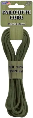 Parachute Cord 4mmx16'-Olive Drab (Pack of 6)