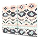 Glass Induction Ceramic Hob Cover Abstract ethnic purple and pink 2x30x52