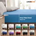 Deep Fitted Sheet Fully Fitted Up to 40 CM Ultra Soft Single/Double/Queen/King