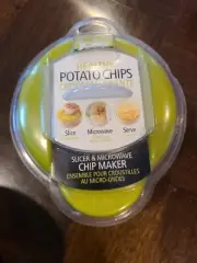 Joie Healthy Microwave Potato Chip Maker Slicer Cooker Green Lid New Sealed