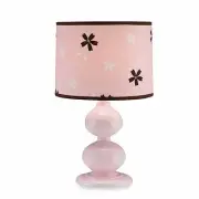Lambs & Ivy Flower Power Lamp Pink Brown Shabby Chic Girls Nursery Decor Floral