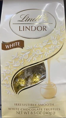 NEW Lindt LINDOR White Chocolate Truffles 8.5 oz Bag - FREE SHIP