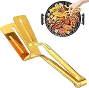 Spatula Tongs | Stainless Steel Double Sided Spatula | Ergonomic Handle Fried Fish Clamp, Fish Turner, Grilling Spatula, Kitchen Food Spatula for Cooking