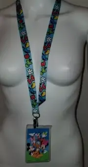 DISNEY MICKEY & FRIENDS NECK ID PASS HOLDER LANYARD