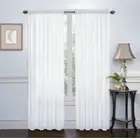 2 Pack: High Woven Elegant White Sheer Curtains - 52 in. x 84 in. (Each Panel)
