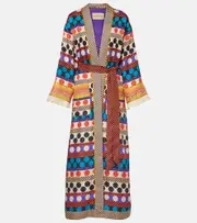 [Valentino] Valentino Polka-dot silk beach cover-up AU 14 multicoloured