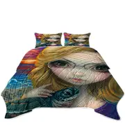 Faces of Faery #237 Glasses Girl and Sunset Turtles Coverlet