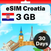 eSIM Croatia - 3 GB - 30 Days - Travel eSIM | QR code activation