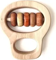 BEACENOV Montessori Wooden Rattle Toys for Infant Baby Boys Girls 0-6 Months,Montessori Baby Toys 0-12 Months, Toddler Development Toys, Baby Sensory Toy, Baby Shower Gifts (Oval)