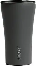 Sttoke Reusable Cermaic & Stainless Steel Coffee Cup 355ml (12oz) Slated Grey