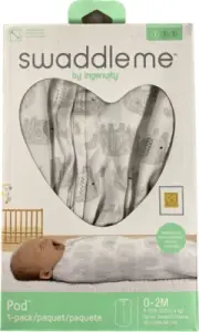 SwaddleMe by Ingenuity Pod - Gray Elephants 1 Pack 0-2 Months 5-12 Pounds