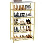 Shoe Rack 6-Tier, Shoe Storage Shelf, Industrial Shoe Tower, Narrow Shoe Orga...