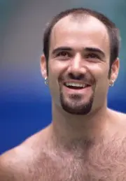 Andre Agassi USA at a practice session during the Australian Open - Old Photo 2