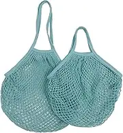 Breast Milk Storage Bag Reusable Fruit Vegetable Bag Washable Cotton Mesh Grocery Bags Cotton String Bags Net Shopping Bags Mesh Bags for Fruit Storage Storage Bag (Color : Cyan Blue 14, Size : S-10