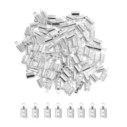 200Pcs Cord End Caps, 4.2mm End Caps Barrel Beads Kumihimo Iron (Silver)
