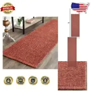 Chunky Textured Jute Runner Rug - 2'6" x 10', Perfect for High Traffic Areas