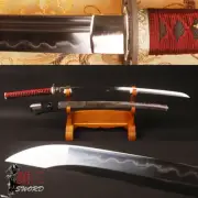 Unokubitsukuri 1095 Carbon Steel Japanese Samurai Katana Clay Tempered Full Tang