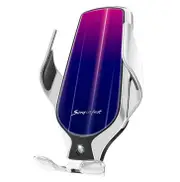 10W Wireless Charger Infrared Sensor Air Vent Car Phone Holder Car Phone Mount for 3.5-7.5 Inch Smart Phone SILVER COLOR