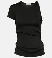 [Christopher Esber] Christopher Esber Asymmetric cutout jersey top AU 14 black