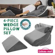 Memory Foam Bedding Wedge Pillow Set Leg Raiser Neck Back Body Support Cushion