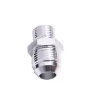 Aeroflow Metric To Male Flare Adapter M22 x 1.5mm to -8 Silver Finish