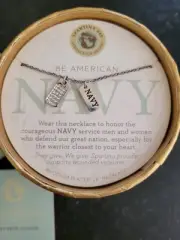 NWT Spartina 449 Silver US NAVY Charm Necklace Mermaids For Military