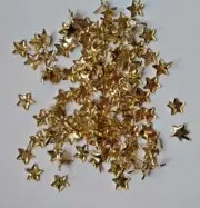 Lot Of 125 Metallic Gold Stars Paper Brads 13mm For Scrapbooking Cards DIY Craft