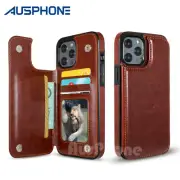 Leather Wallet Case Card Shockproof for iPhone 16 15 14 13 12 11 Pro Max Plus OZ