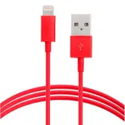 [AT-USBLIGHTNINGR-1M] 1m USB Lightning Data Sync Charger Red Color Cable for iPhone iPad iPod
