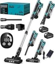 Cordless Stick Vacuum Cleaners Stick Vacuum Cleaner Cordless,350W 60KPA Vacuum Cleaners for Home,Tangle-Free Brush, LED Display, Vacuum Cleaner for Home Hardwood Floor, Carpet, Pet Hair