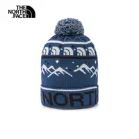 在飛比找蝦皮商城優惠-The North Face北面兒童暗藍色俏皮毛球針織毛帽｜
