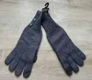NWT POLO RALPH LAUREN Womens Gloves Purple LRL TOUCH COMPATIBLE Knit Button